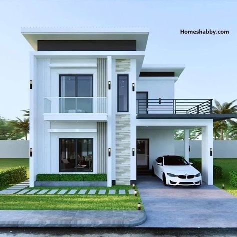 Small House Blueprints, Two Story House Design, 2 Storey House Design, House Outer Design, Small House Front Design, House Balcony Design, Modern Small House Design, Small House Design Exterior, Building House Plans Designs