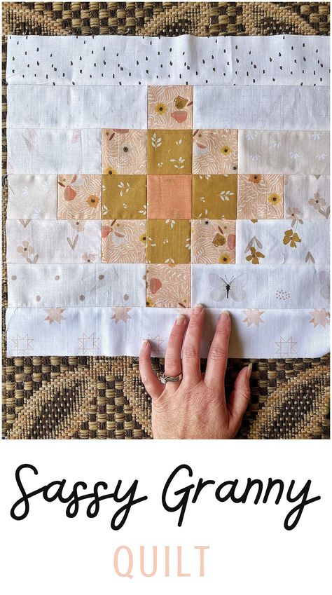 Southern Charm Quilts, Granny Square Quilts, Granny Square Quilt Block Free Pattern, Granny Square Quilt Pattern, Granny Quilt, Square Quilts, Beginner Quilting, Sharon Holland, Simple Quilts