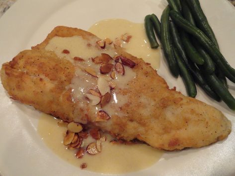 Trout Almondine with Lemon Cream Sauce Fish Almondine Recipe, Fish Recipes Trout, Lemon Cream Sauce, Fish Dinners, Seafood Meals, Lemon Cream Sauces, Recipes Fish, Trout Recipes, Cooking Fish