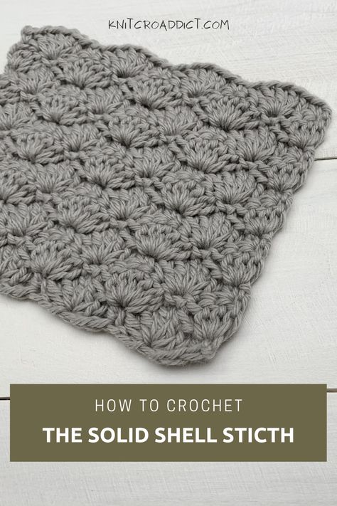 Crochet Scarf Shell Pattern, Shell Stitch Crochet Sweater, Crochet Shell Stitch Cowl Pattern Free, Solid Shell Crochet Stitch, Crocheted Shell Patterns, Shell Stitch Crochet Blanket Pattern Free, Shell Scarf Crochet Pattern Free, Crochet Shell Stitch Scarf Free Pattern, Shell Stitch Crochet Scarf