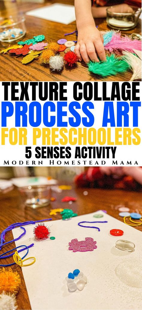 Creative Arts Preschool Activities, Five Sense Art Preschool, Texture Crafts For Preschool, Five Senses Theme Preschool Activities, Texture Art Preschool, Five Sense Arts And Crafts, Senses Art Activities Preschool, Textures Preschool Activities, 5 Senses Preschool Art Projects