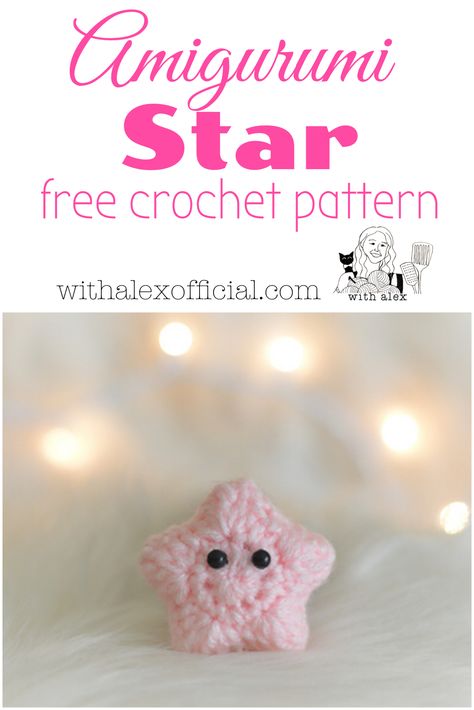 This Amigurumi (stuffed plush) star is a free crochet pattern and is easy to crochet and SO cute! Change the hook and yarn sizes to change the size of the Star.  #crochetstars #amigurumipattern #crochetpattern #freecrochetpattern Stuffed Star Crochet Pattern, Crochet Star Plush Pattern, Puff Star Crochet Pattern, Star Crochet Free Pattern, Crochet Puffy Star, Crochet Star Plush Pattern Free, Crochet Star Charm, Amigurumi Star Free Pattern, Crochet Star Keychain Free Pattern