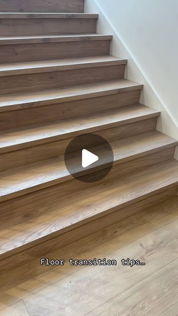 Kelly Griffiths | Save for later: how can I transition from wood to LVT? Here’s a transition from wood (on the stairs) to the LVT in the basement floor. It’s... | Instagram Engineered Hardwood Stairs, 2 Different Wood Floors Transition, Wood Floor Transition To Different Wood, Two Different Wood Floors Transitioning, Lvt Stairs, Vinyl Plank Flooring Stairs, Wood Floor Transition, Wood Floor Stairs, Floor Transitions