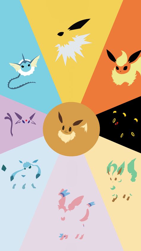 Phone Wallpapers - Album on Imgur Evolution Pokemon, Pikachu Wallpaper Iphone, Eevee Wallpaper, Pokemon Eevee Evolutions, Pokemon Backgrounds, Pikachu Wallpaper, Pokemon Eeveelutions, Cute Pikachu, Eevee Evolutions