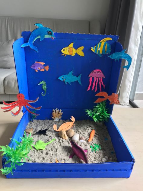 Ocean Diorama, Animals Habitat, Animal Habitats, Ocean Animals, Sea Animals, Projects For Kids, Habitat, Animals, Quick Saves