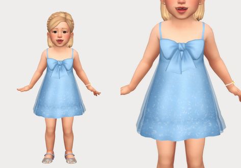 The Sims 4 Kids, Toddler Cc Sims 4, Sims 4 Toddler Clothes, Sims Baby, Sims 4 Cas Mods, Sims 4 Cc Kids Clothing, Tulle Bow, Sims 4 Children, Sims 4 Mm Cc