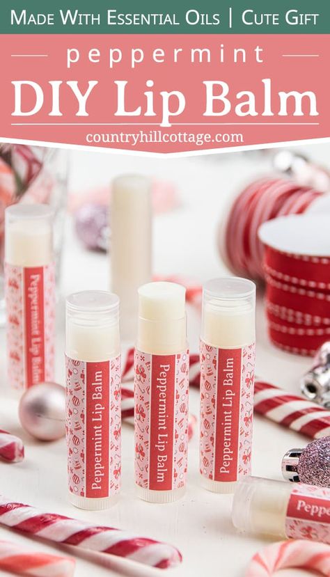 Candycane Printable, Chapstick Diy, Peppermint Lip Balm Recipe, Peppermint Chapstick, Diy Peppermint Lip Balm, Chapstick Recipe, Scrubs Diy, Diy Candy Cane, Homemade Lip Balm Recipe