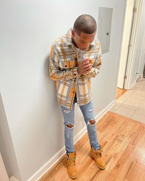 Timb Boots Outfit Mens, Wheat Timbs Outfit Men, Tims Outfits Men, Timbs Outfit Men, Timbs Outfit, Timberland Outfit, Fashion For Guys, Fire Fashion, Timberland Boots Outfit Mens