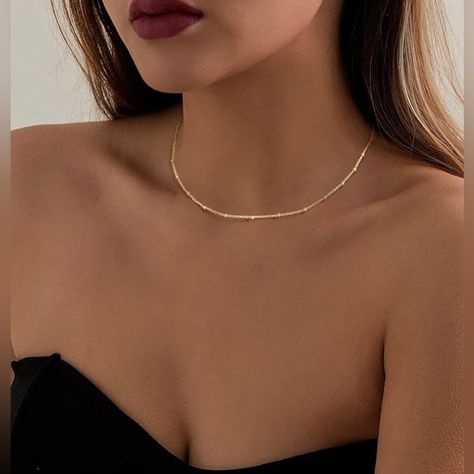 Gold jewelry simple necklace