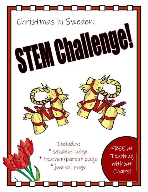 Christmas in Sweden STEM Challenge | Teaching Without Chairs Christmas In Sweden, Christmas Stem Challenge, Parenting Journal, Elements Symbols, Christmas Stem Activities, Sweden Christmas, Homeschool Stem, Homeschool Science Curriculum, Christmas Stem