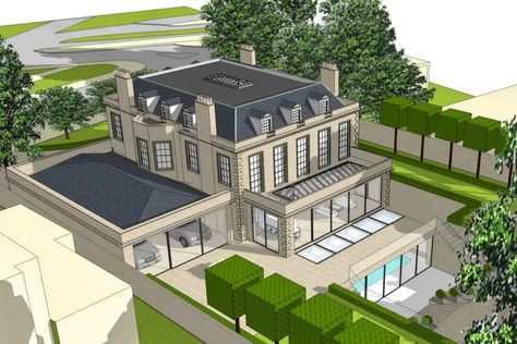 London House Exterior, Modern Classical Architecture, Industrial House Exterior, Wimbledon Village, Mansion Plans, Classic Mansion, Georgian Mansion, Architecture Classic, Mansion Exterior