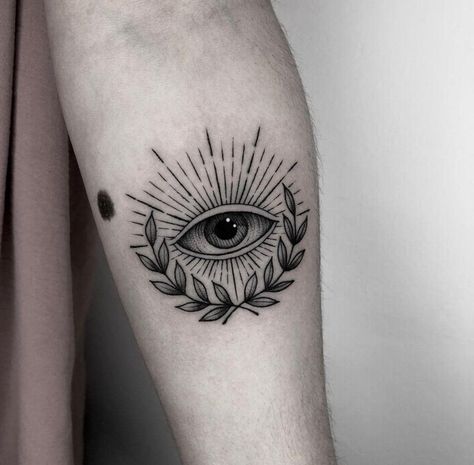 Seeing Eye Tattoo, Third Eye Tattoos, All Seeing Eye Tattoo, Eyeball Tattoo, Wreath Tattoo, Evil Eye Tattoo, Arm Band Tattoo, Knee Tattoo, Small Tattoos For Guys