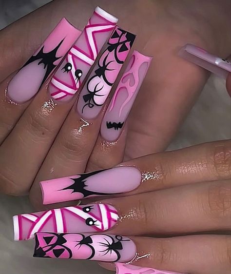 ₊˚ෆ Follow me for more 𐙚 visit my boards ₊˚ෆ Halloween Nails Design, Spooky Nail, Horror Nails, Witch Nails, Halloween Acrylic, Halloween Acrylic Nails, Long Acrylic Nail Designs, Design Fails, Colored Acrylic Nails