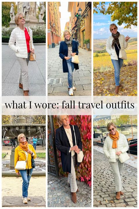 une femme d'un certain age | How my 4-week Europe travel wardrobe worked out… Fall Travel Shoes, Fall Cruise Capsule Wardrobe, Fall Europe Travel Outfits 2023, Europe Vacation Outfits Fall, Mediterranean Fall Outfits, Fall Outfits For Europe, European Fall Outfits Women, Europe In Fall Outfits, Europe In October Outfits