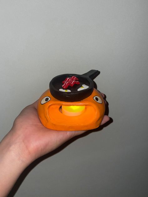 This calcifer clay lamp was handmade by comfy clay, it’s one of my first creations, hope you like it! #calcifer #clay #lamp #howlsmovingcastle #arcilla #art #handmade #artcrafts Clay Lamp Ideas, Calcifer Lamp, Air Dry Clay Lamp, Calcifer Clay, Ghibli Scenes, Clay Lamp, Clay Crafts Air Dry, Wax Melters, Clay Inspiration