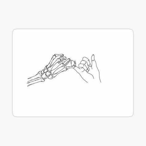 Pinky Promise Tattoo Skeleton, Skeleton Hand Pinky Promise, Skeleton Pinky Promise Tattoo, Line Art Skeleton, Tattoos Pinky Promise, Pinky Promise Tattoo, Promise Tattoo, Art Skeleton, Skeleton Sticker