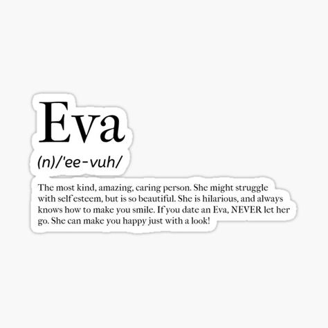 Eva Cute Girl Names Gifts & Merchandise | Redbubble Eva Name Meaning, Eva Core Vibe, Eva Core Aesthetic, Eva Wallpaper, Eva Name, Eva Aesthetic, Signature Of My Name, Eva Core, Names With Nicknames