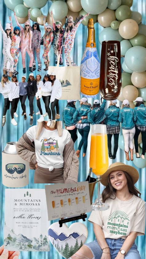 Mountains and Mimosas Bachelorette Patty Inspo #mountainsandmimosas #outfitinspo #bacheloretteparty #bacheloretteparty #bachelorettetheme #bachelorettepartyideas #bachelorettedecor #bacheloretteweekend Mountain And Mimosas Bachelorette, Mountain And Mimosas, Mountains And Mimosas Bachelorette Party, Bachelorette Party Mountain Theme, Mountains Bachelorette Party, Bach Party Themes Mountains, Mountain Bachelorette, Asheville Bachelorette Party, Mountain Bachelorette Party Theme