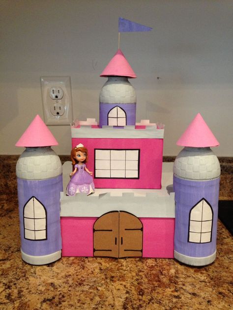 Castle Valentine Box Ideas, Sofia The First Castle, Valentine Box Ideas, Girls Valentines Boxes, Princess Valentines, Kids Valentine Boxes, Valentine Boxes, Valentines Box, Valentine Mailbox