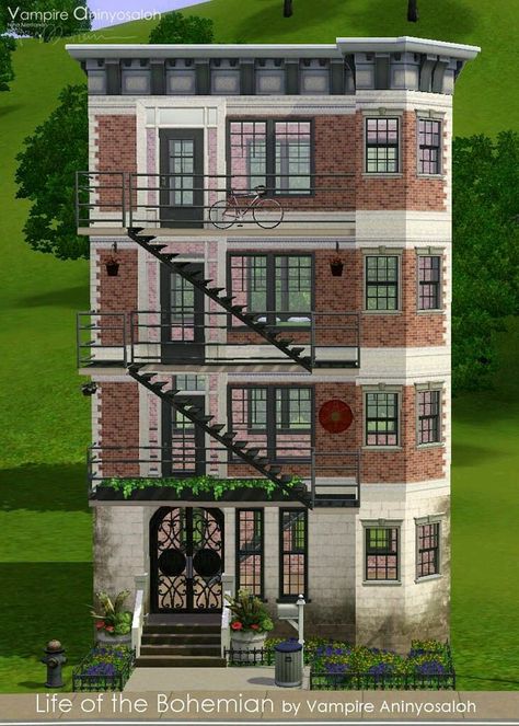 Sims 3 Apartment, Sims 2 House, Mods Sims 4, Lotes The Sims 4, Sims 4 Challenges, Eye Contacts, Sims 4 House Plans, Sims 4 House Building, City Layout