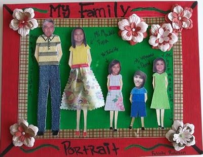 My Family Portrait Craft Portrait Craft, Preschool Families Activities, Family Art Projects, Preschool Family, Preschool Art Projects, Family Collage, Cartoon Body, Family Photo Collages, Family Theme