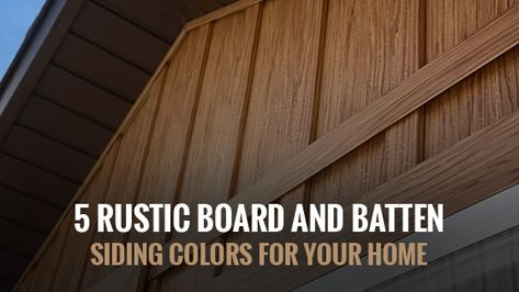 Board and batten siding is quickly becoming one of the most modern siding choices for homeowners across the country. Click the link for our recent blog post discussing how you can achieve this look with TruLog! #remodel #homerenovation #renovation #doityourself #cabinlife #loghome #cabininthewoods #intothewild #offgrid #countryliving #countrystyle #country_features #keepcraftalive #countryhome #newbuild #exteriordesign #homedesign #homeinspo #trulog #trulogsteellogsiding #steellogsiding Dark Brown Board And Batten Siding, Brown Board And Batten Siding, Wood Look Steel Siding, Stained Board And Batten Exterior, Cedar Board And Batten Siding, Metal And Shingle Roof Combination, Board And Batten Siding Colors, Board And Batten Cabin, Wood Vinyl Siding