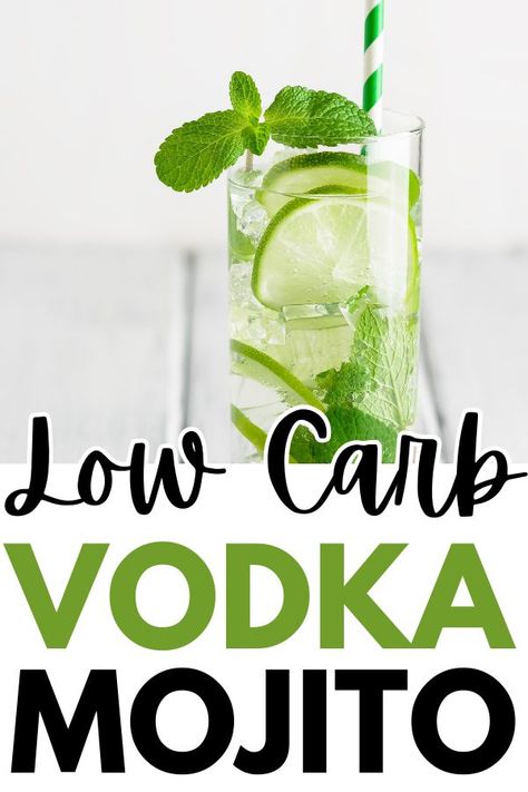 Lime Vodka Drinks, Low Calorie Cocktails Recipes, Low Carb Alcoholic Drinks, Easy Mojito Recipe, Vodka Mixers, Vodka Mojito, Mojito Recipe Classic, Vodka Recipes Drinks, Mojito Drink