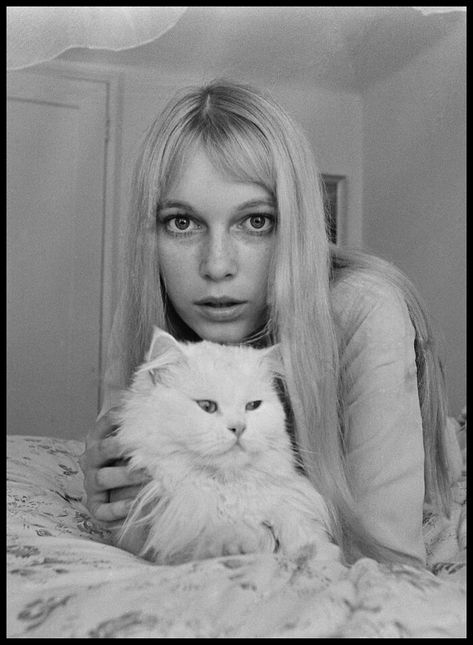 Mia Farrow C. 1964 Cincinnati Library, High School Yearbook Photos, Handsome Cat, Harry Benson, Vintage Photo Booths, Mia Farrow, Davy Jones, Sunset Nature, Cat Club