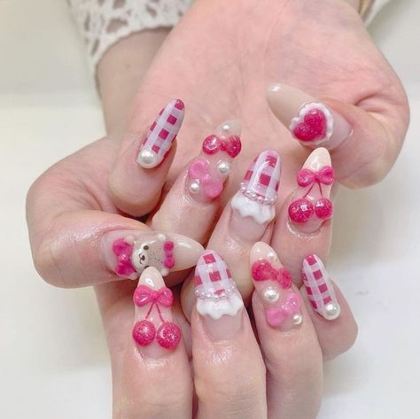 Desain Salon Kuku, Gyaru Nails, Kawaii Nail Art, Pretty Gel Nails, Really Cute Nails, Soft Nails, Kawaii Nails, Cute Nail Art, Dream Nails