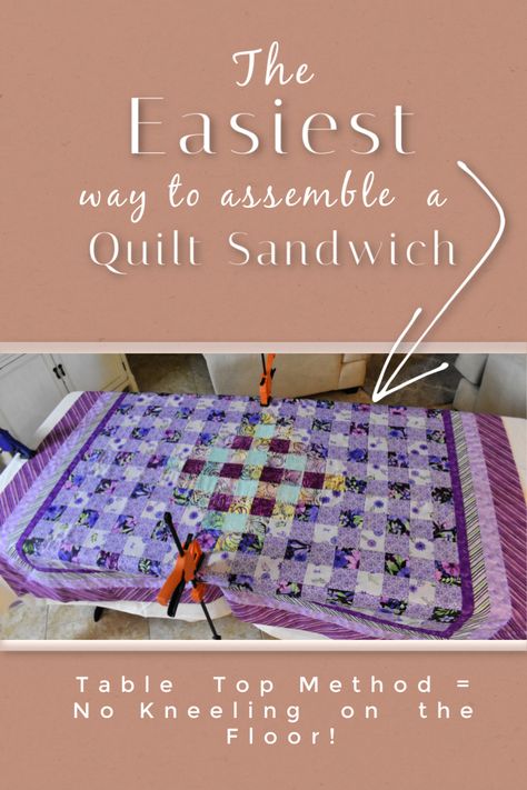 How To Finish A Quilt With Batting, Different Ways To Finish A Quilt, Sewing Blankets, Basting A Quilt, Quilt Layers, Table Quilts, Quilting Frames, Quilt Binding, Quilt Batting