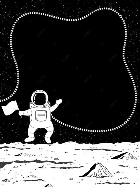 Hand Drawn Astronaut Planet Travel Creative Border Black And White Style Background Astronaut Cartoon, Travel Creative, Japanese Watercolor, Space Wallpaper, Christmas Border, Simple Texture, Style Background, Space Backgrounds, Wallpaper Image