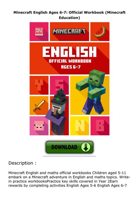 READ Minecraft English Ages 6-7: Official Workbook (Minecraft Education) Study Minecraft, Minecraft Knowledge, Teaching With Minecraft, Minecraft Education, Minecraft Book, Education Edition Minecraft, Fitness Technology, Internal Communications, Quick Reads