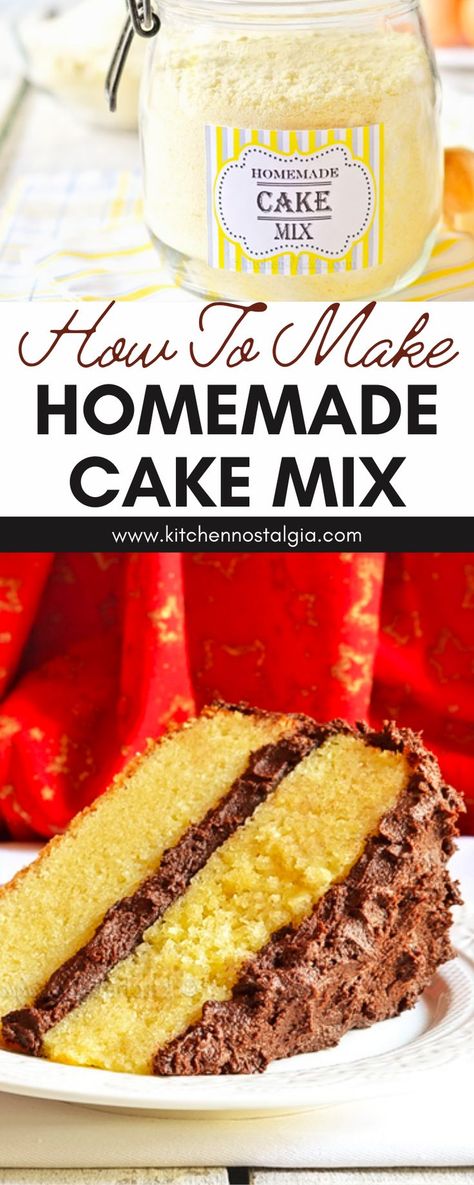 Making your own cake mix is not only easy, but it also allows you to control the ingredients that go into it. You will be surprised at how simple it is to make a substitute for a boxed cake mix from scratch! You will also learn how to make Yellow, White, Chocolate, Spice, Orange and Lemon Cake using the mix. So why not give it a try? Your family will love the delicious taste of these homemade cakes! Cake Mix From Scratch, Cake Mix Recipes Homemade, Homemade Lemon Cake, Homemade Yellow Cake, How To Make Yellow, Lemon Cake Mix Recipe, Yellow Cake Mix Recipes, Homemade Cake Mixes, Cake Mix Recipe