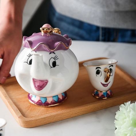 Disney Teapot Cartoon Cute Beauty And The Beast Coffee Pots Mug Mrs Potts Chip Cup Tea Cup Pots One Tea Sets Droshipping Gift - AliExpress Teapot Cartoon, Mrs Potts Teapot, Mrs Potts, Vintage Tea Sets, Coffee Pots, Cup Tea, Tea Sets, Cartoon Cute, Vintage Tea