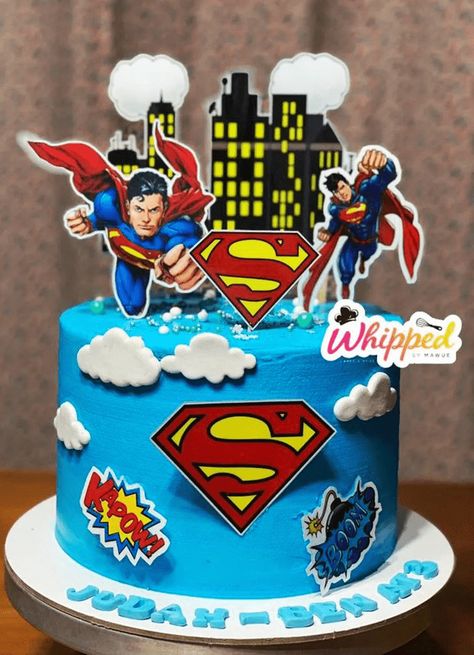 Easy Superman Cake, Superman Birthday Cake Ideas, Birthday Cake Superman, Super Man Cake Ideas, Superman Cake For Men, Superman Cake Ideas, Superman Birthday Party Cake, Superman Cake Design, Superman Theme Cake