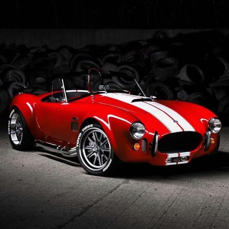 Shelby Cobra 427 Red Roadster 1965 | White Racing Stripes Ford Shelby Cobra, Shelby Cobra 427, Ac Cobra, Custom Muscle Cars, Exotic Sports Cars, Ford Classic Cars, Classic Sports Cars, Sweet Cars, Shelby Cobra