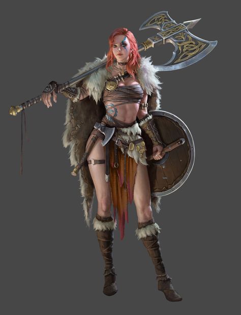 Viking Female, Barbarian Armor, Female Viking, Barbarian Woman, Viking Character, Viking Women, Female Armor, Heroic Fantasy, Rpg Characters