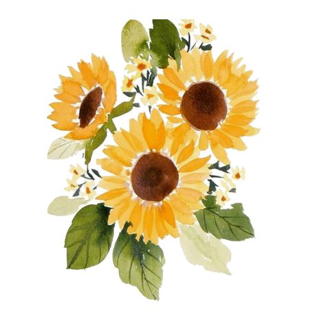 Formal Elements Of Art, Sketch Rose, Sunflower Sketches, Modern Floral Art, Sunflower Watercolor Painting, Rose Line Art, Loose Watercolor Flowers, Simple Oil Painting, Watercolor Sunflowers