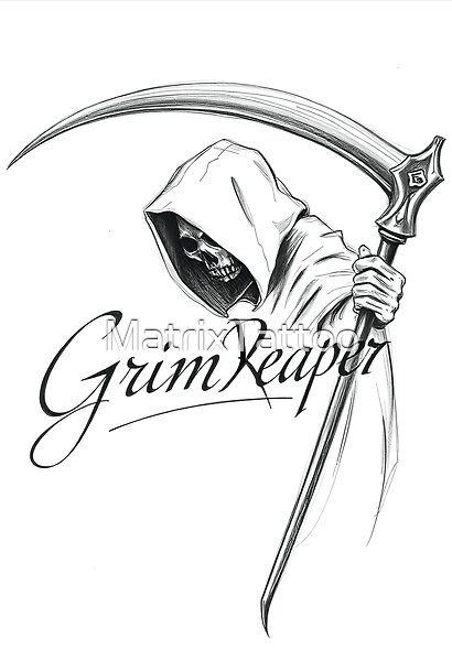 Grim Reaper  by MatrixTattoo | Redbubble Grim Reaper Drawing, Cute Grim Reaper, Reaper Drawing, Reaper Art, Reaper Tattoo, Grim Reaper Art, Arm Tattoos, Angels And Demons, The Grim