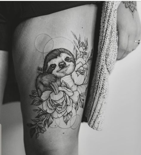 Thigh Sleeve Tattoo, Succulent Tattoo, Animal Tattoos For Women, Sloth Tattoo, Carnation Tattoo, Full Leg Tattoos, Remembrance Tattoos, Taurus Tattoos, Diamond Tattoos