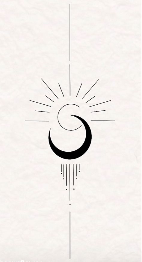 Tattoo Sun, Boho Tattoos, Muster Tattoos, Moon Tattoo Designs, Line Art Tattoos, Discreet Tattoos, Sun Tattoo, Subtle Tattoos, Elegant Tattoos