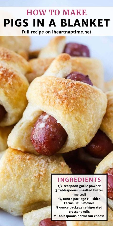 Little Smokies Crescent Rolls, Mini Hot Dog Recipes, Crescent Roll Snacks, Hot Dog Crescent Rolls, Appetizer Wraps, Mini Hot Dogs, Friendsgiving Food, I Heart Naptime, Crescent Roll Recipes