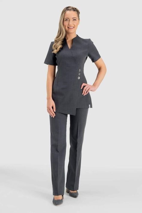 Our stylish beauty salon uniforms, hairdressing tunics & spa uniforms will ensure your staff look the part. Choose from beauty tunics, trousers & dresses. Pharmacy Uniform, Beauty Salon Uniform Ideas, Beauty Uniform, Spa Wear, Salon Uniform, Beauty Uniforms, Salon Wear, Spa Uniform, Stylish Scrubs