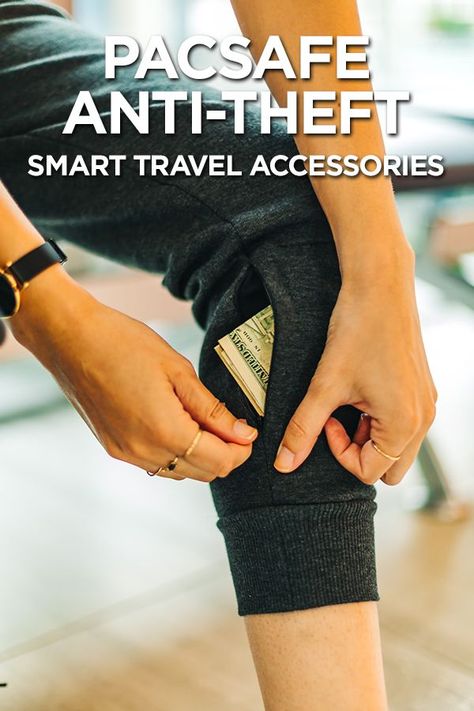 Jun 24, 2018 - Our in-depth review of Pacsafe’s Anti-Theft Women's Transit Travel Pant, Citysafe Tote, and Camsafe V9 Camera Sling Pack. Travel Bag Sewing, Pacsafe Backpack, Celana Kargo, Travel Security, Sling Pack, Travel Pants, Travel Collection, Bags Travel, Anti Theft