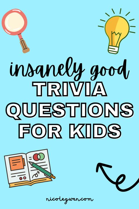 trivia questions for kids 1st Grade Trivia Questions, Trivia Questions For Kids With Answers, Trivia Questions And Answers For Kids, Trivia For Kids With Answers, Kids Trivia Questions And Answers, Quiz Questions For Kids, Kids Trivia Questions, Kids Quiz Questions, Trivia For Kids