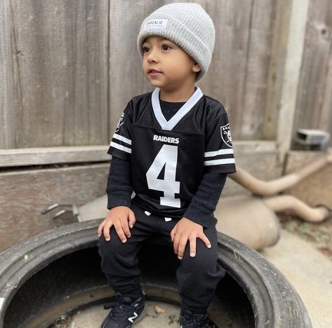 Hockey Game Outfit, Baby Boy Football, Toddler Football, Jersey Fits, Toddler Ootd, Boys Hockey, Toddler Sports, Football Jersey Outfit, Baby Boy Swag