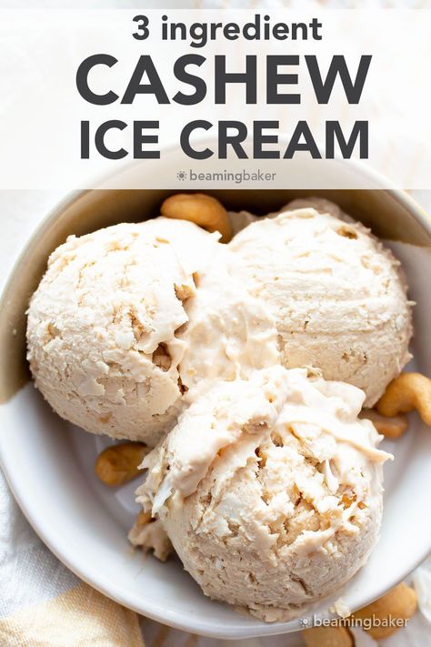 Ice Cream Recipe No Churn, Cashew Milk Ice Cream, Cashew Cream Recipe, Cashew Ice Cream, Cashew Recipes, Paleo Ice Cream, Coconut Milk Ice Cream, Vegan Ice Cream Recipe, Nice Cream Recipe