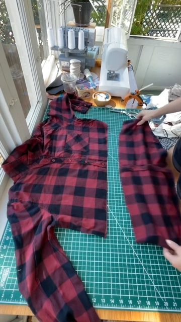 Flannel Shirt Upcycle, Mens Flannel Shirt Refashion, Flannel Refashion, Flannel Upcycle, Upcycle Shoes, Flannel Shirt Refashion, Shirt Upcycle, Mens Shirt Refashion, Diy Sewing Gifts