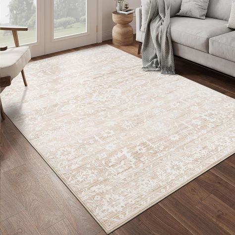 Amazon.com: Soalmost 9x12 Area Rugs for Living Room, Stain Resistant Neutral Washable Rugs for Dining Room, Bedroom, Floral Vintage Non-Slip Extra Large Area Rug(Beige, 9'x12') : Home & Kitchen Extra Large Area Rugs, Bedroom Floral, Rugs For Dining Room, Beige Living Rooms, White Carpet, 6x9 Area Rugs, 5x7 Area Rug, 9x12 Area Rugs, Rugs For Living Room