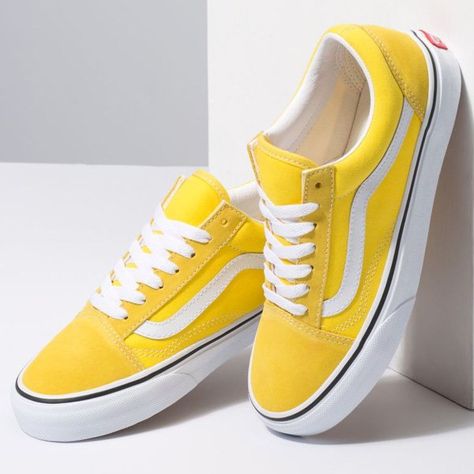 Yellow Vans, Fresh Sneakers, White Vans, Latest Shoe Trends, Shoe Trends, Vans Old Skool, Vans Old Skool Sneaker, Old Skool, New Releases